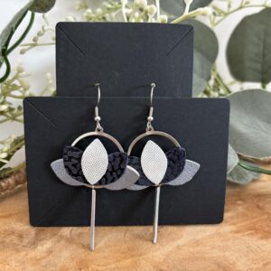 Boucles d’oreilles LOTUS bleu et argent