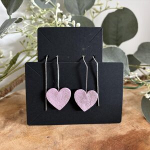 Boucles d’oreilles COEUR rose clair