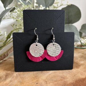 Boucles d’oreilles LAURELINE rose et argenté