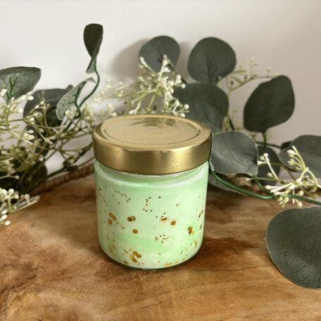 Bougie paillettes pomme verte